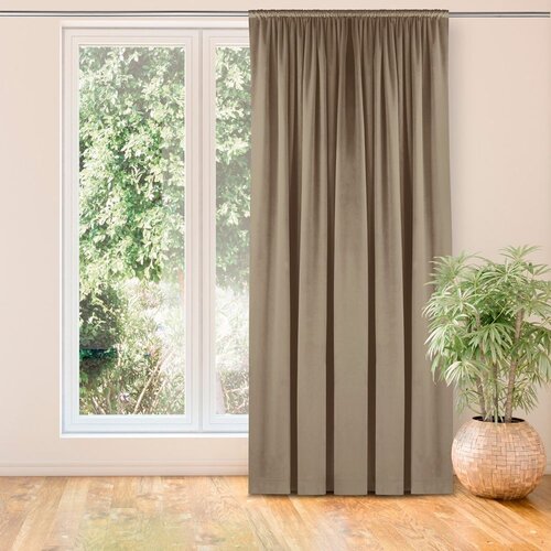  Curtain VILA color beige style classic 5 cm pole pocket velvet 200x300 HOMEDE Slike
