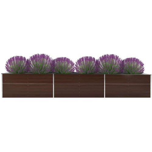 vidaXL Visoka greda pocinkano jeklo 480x80x77 cm rjava Cene