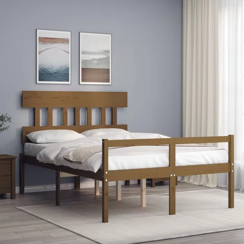 vidaXL Okvir kreveta s uzglavljem boja meda 140 x 200 cm masivno drvo