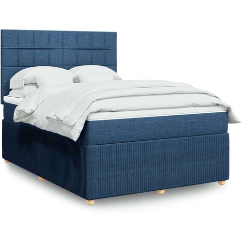 vidaXL Krevet s oprugama i madracem plavi 140 x 190 cm od tkanine Cijene