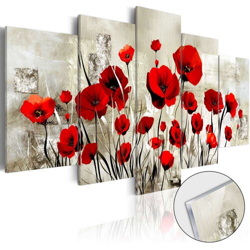  Slika na akrilnom staklu - Scarlet Field [Glass] 100x50 Cene
