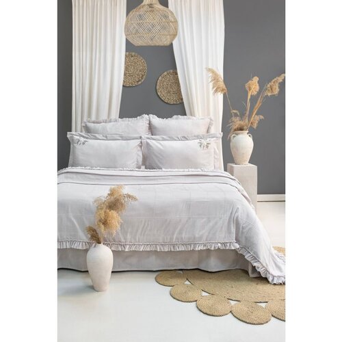  fiorella - light grey light grey double bedspread set Cene