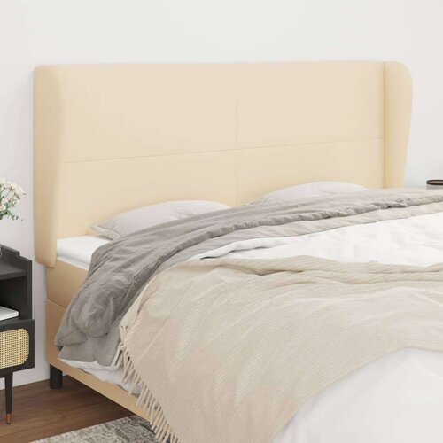  Vzglavje z u&amp;scaron;esi krem 203x23x118/128 cm blago, (20933623) Slike