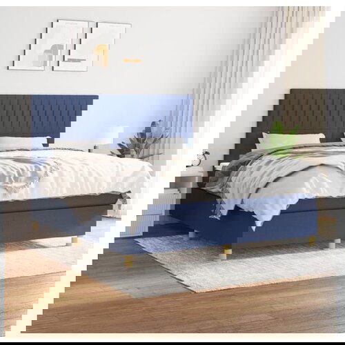 vidaXL Krevet s oprugama i madracem plavi 180x200 cm od tkanine Cijene