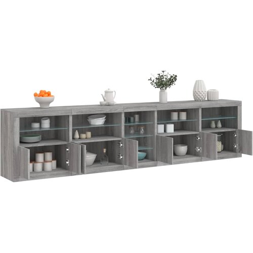 The Living Store Komoda z LED lučkami siva sonoma 283x37x67 cm - Komoda, (21660871) Cene