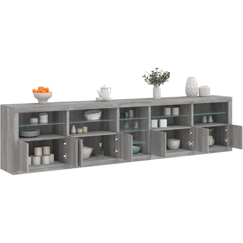 The Living Store Komoda z LED lučkami siva sonoma 283x37x67 cm - Komoda, (21660871)