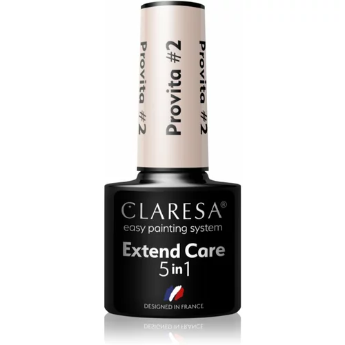 Claresa Extend Care 5 in 1 Provita podlak za gel nohte z regeneracijskim učinkom odtenek #2 5 g