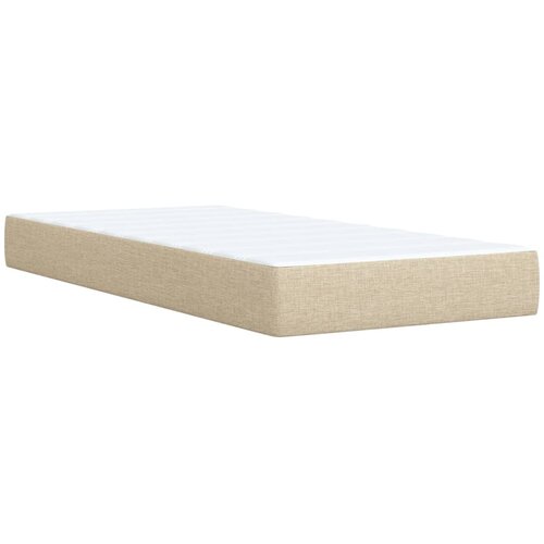  Krevet s oprugama i madracem krem 100 x 200 cm od tkanine Slike