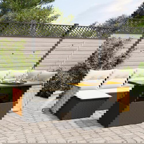 vidaXL 7-dijelni set vrtnih sofa od poliratana s jastucima crni Cijene