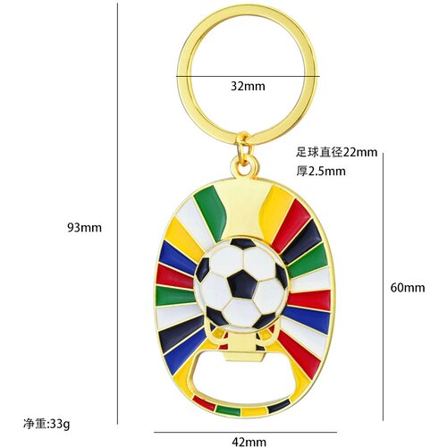 INF UEFA Euro 2024 obesek za ključe - obesek za ključe z odpiračem za steklenice v zlati barvi, (21741465) Cene