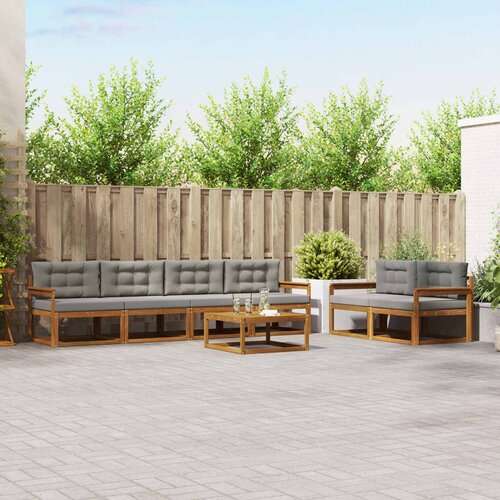  Set vanjskih sofa 7 pcs Prirodna i svijetlo siva Cijene