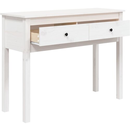  Konzolni stol bijeli 100x35x75 cm od masivne borovine Slike