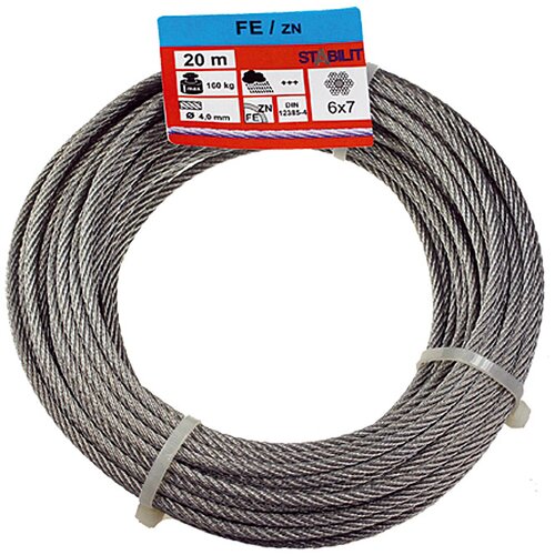 STABILIT sajla (&amp;Oslash; x D: 4 mm x 20 m, Opteretivost: 160 kg, Čelik) Slike