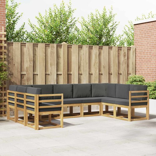  Set vanjskih sofa s jastukom 9 pcs Bijela i antracit Slike