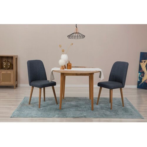 Woody Fashion vina 1048 - atlantic pine, navy blue atlantic pinenavy blue extendable dining table & chairs set (3 pieces) Slike