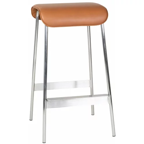 Hübsch Konjak smeđe/u srebrnoj boji barske stolice u setu 2 kom od umjetne kože (visine sjedala 75 cm) Avenue –