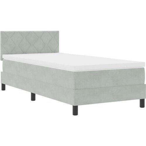 VidaXL Box Spring Krevet s Madracem Svjetlosiva 100x200 cm Bar&amp;scaron;un Slike