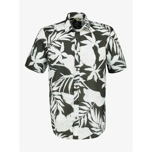 Lerros White-green men's floral shirt - Mens