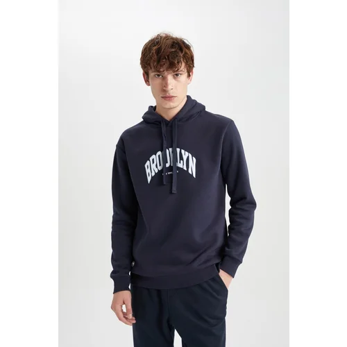 Defacto Regular Fit Hooded Printed Sweatshirt