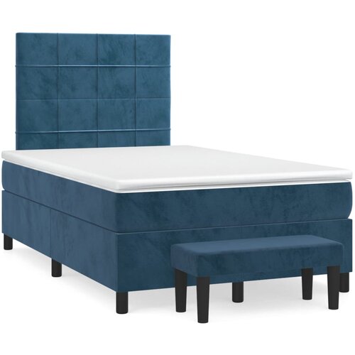 Maison Chic Box spring postelja - Vzmetna postelja z vzmetnico temno modra 120x200 cm žamet SL14347, (21894363) Cene