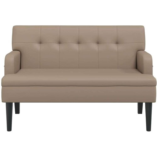  Klupa s naslonom boja cappuccina 112x65 5x75 cm od umjetne kože Slike