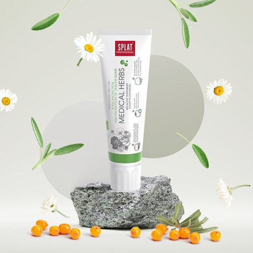 Splat Professional Medical Herbs bioaktivna zobna pasta za za&amp;scaron;čito zob in dlesni 100 g Slike