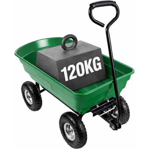  Vrtna kiper kolica za prijevoz tereta Tilting Tray 120 kg - zelena Slike