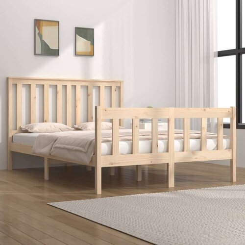  Okvir za krevet od masivne borovine 135 x 190 cm 4FT6 bračni Slike