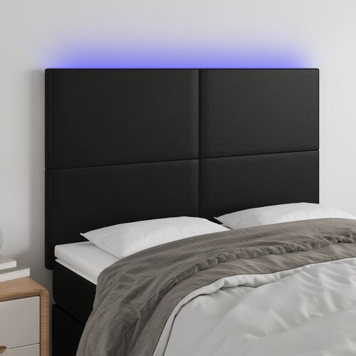  Uzglavlje crno 144x5x118/128 cm od umjetna koža Slike