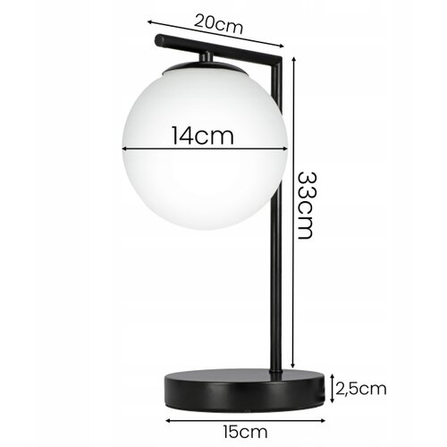  Stona lampa 1xE27/40W/230V crna/bela Slike