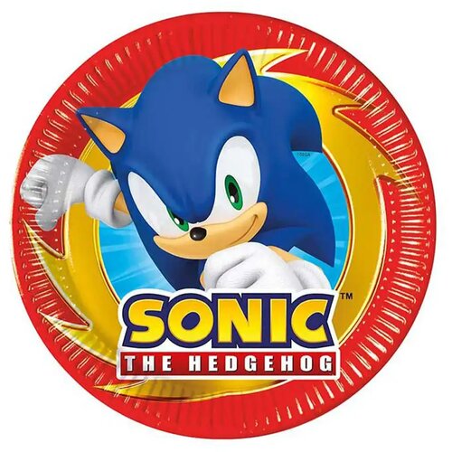 Procos Sonic jež Sonic 8-dijelni set papirnatih tanjura 20 cm Slike