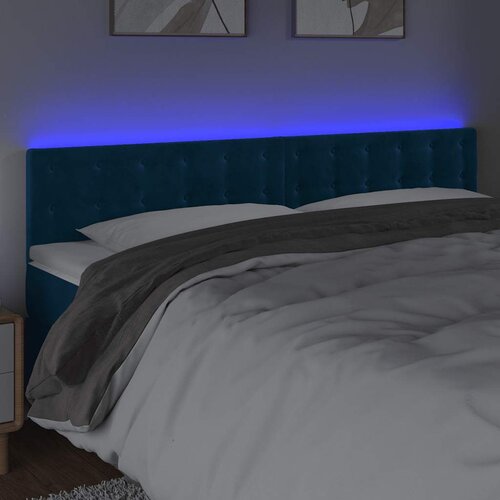  LED uzglavlje tamnoplavo 160x5x78/88 cm bar&amp;scaron;unasto Slike
