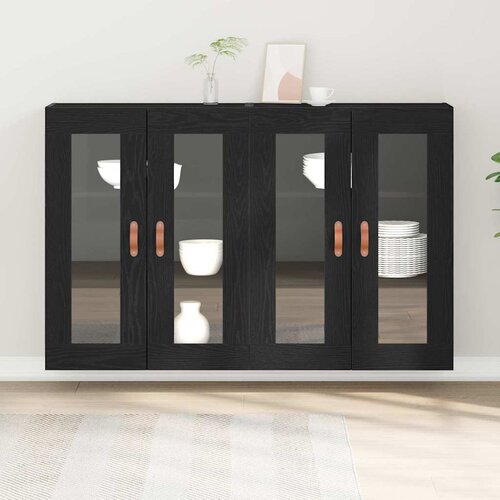  Zidni ormari 2 pcs Crni hrast 69,5 x 34 x 90 cm Slike
