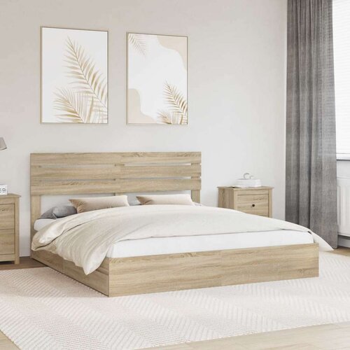  Krevet s od storage Sonoma hrast 180 x 200 cm Konstruirano drvo Slike