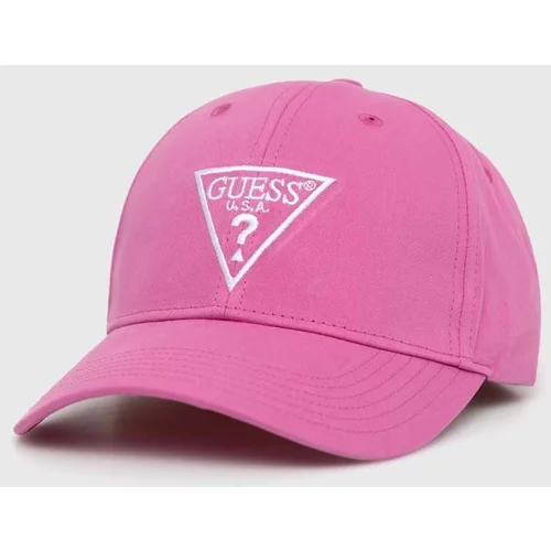 Guess Bombažna kapa roza barva