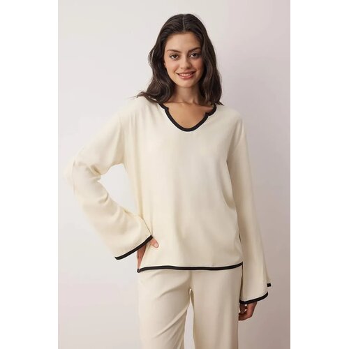 TRENDYOLMILLA Ženski set pidžame Thmaw26Pt00226, Krem Slike