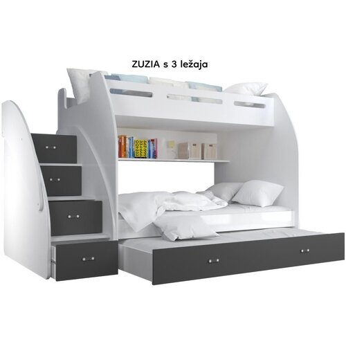  Dječji krevet na kat Zuzia s ladicama 200*120 cm - sivi Slike