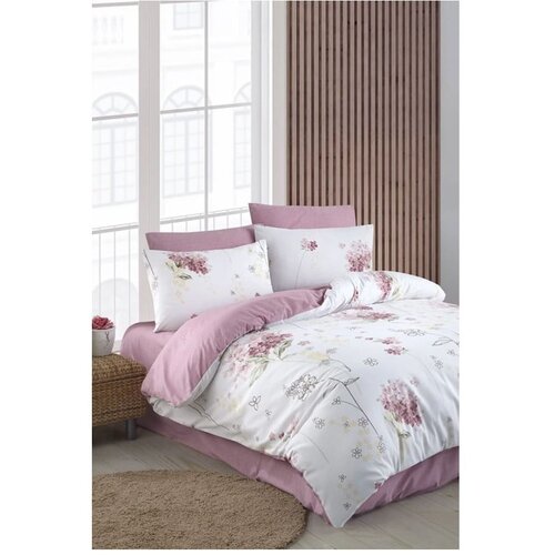 Mila Home Bela/rožnata enojna/podaljšana posteljnina z rjuho/3-delna 160x220 cm Floral – Cene