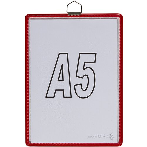 TARIFOLD Viseč prozorni žep, za format DIN A5, rdeče, DE 10 kosov Cene
