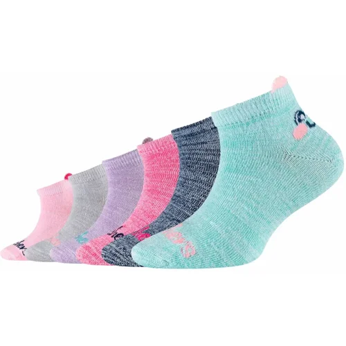 Skechers 6ppk girls casual super soft sneaker socks sk43075-6064