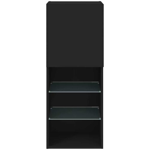  ormarići s LED svjetlima 2 kom crni 40,5x30x102 cm Slike