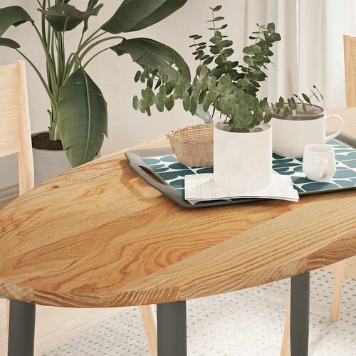 VidaXL Stolna ploča svjetlosmeđa 120x60x2 cm ovalna masivna hrastovina Slike