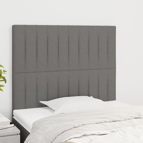 The Living Store Posteljno vzglavje 2 kosa temno sivo 80x5x78/88 cm blago - Vzglavje, (21659361) Slike