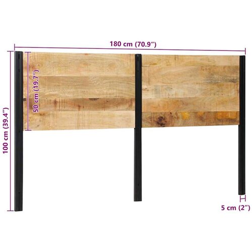 VidaXL uzglavlje 180 cm puno drvo mango i željezo Slike