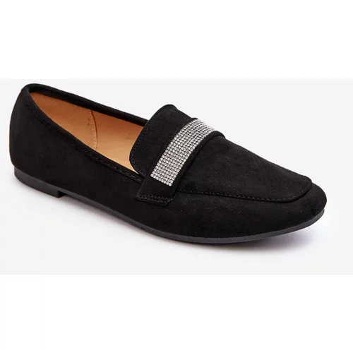 Kesi Women's loafers with cubic zirconia Black Ralrika
