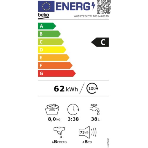Beko ma&amp;scaron;ina za pranje ve&amp;scaron;a WUE 8722 XCW&amp;nbsp; Slike