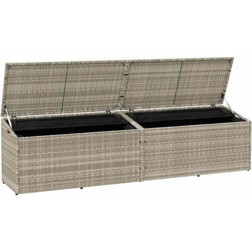  Vrtna kutija za pohranu svijetlosiva 220x50x58 cm poli ratan Slike