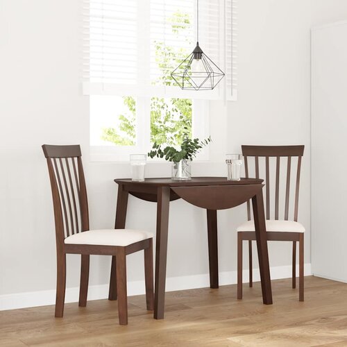 vidaXL Jedilni stoli z blazinami 2 kosa Brown Solid Wood Rubber Cene