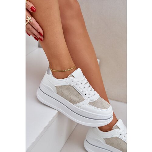 PS1 Women's Patterned Sneakers White Fenarra Cene