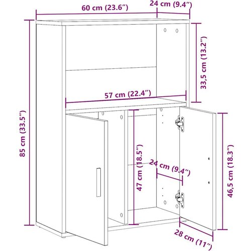 Regal za knjige boja hrasta 60x24x85 cm konstruirano drvo Slike